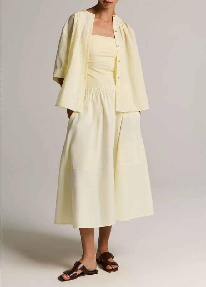 VINCE Cotton Full Skirt - Sun Petal