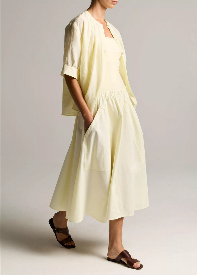 VINCE Cotton Full Skirt - Sun Petal