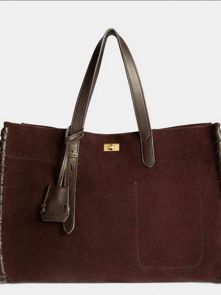 ANYA HINDMARCH Mortimer Whipstitch Tote - Grape Suede