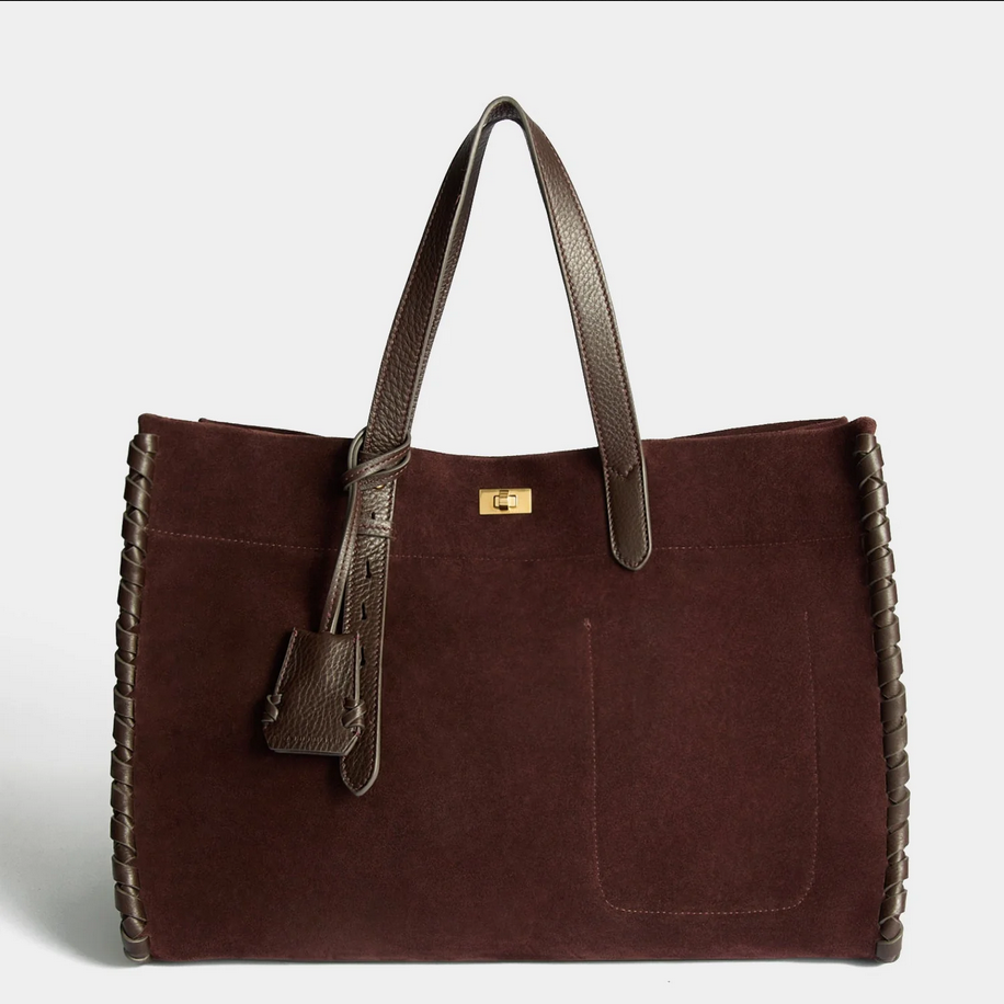 ANYA HINDMARCH Mortimer Whipstitch Tote - Grape Suede
