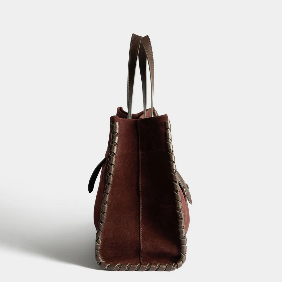 ANYA HINDMARCH Mortimer Whipstitch Tote - Grape Suede