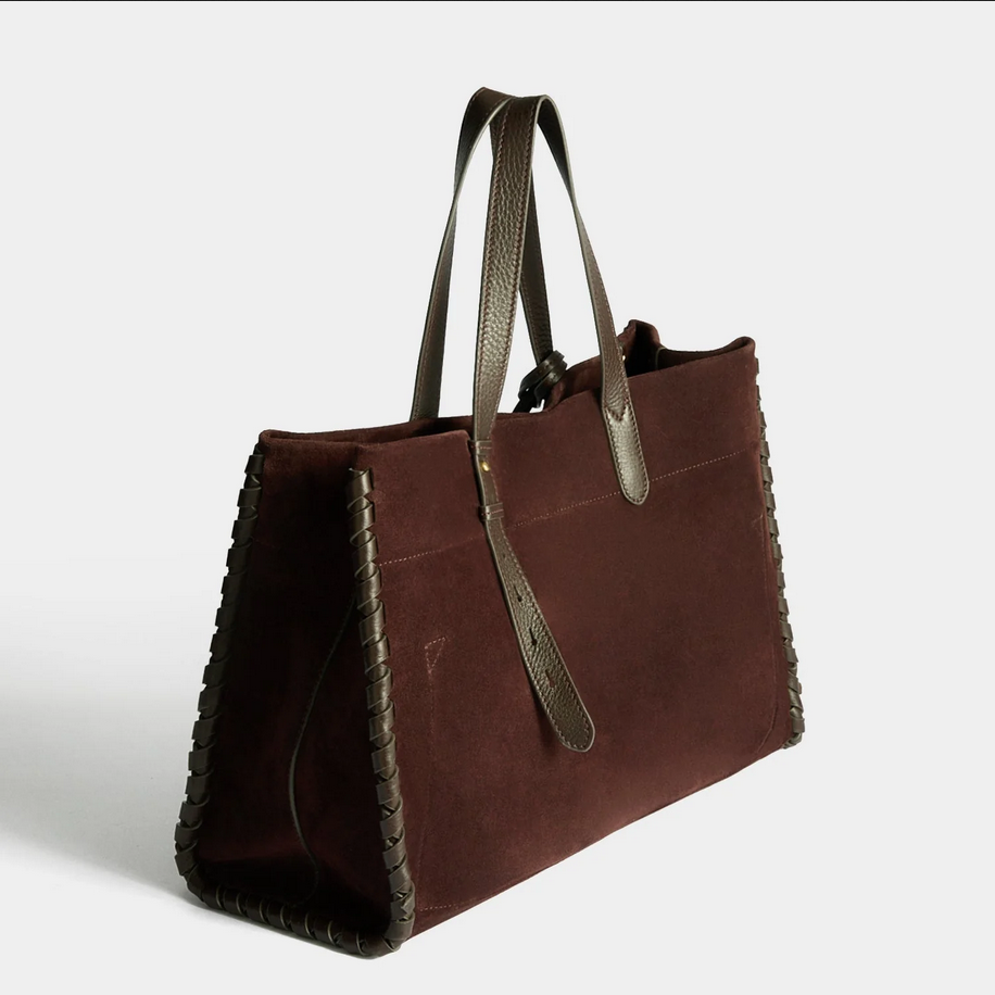 ANYA HINDMARCH Mortimer Whipstitch Tote - Grape Suede