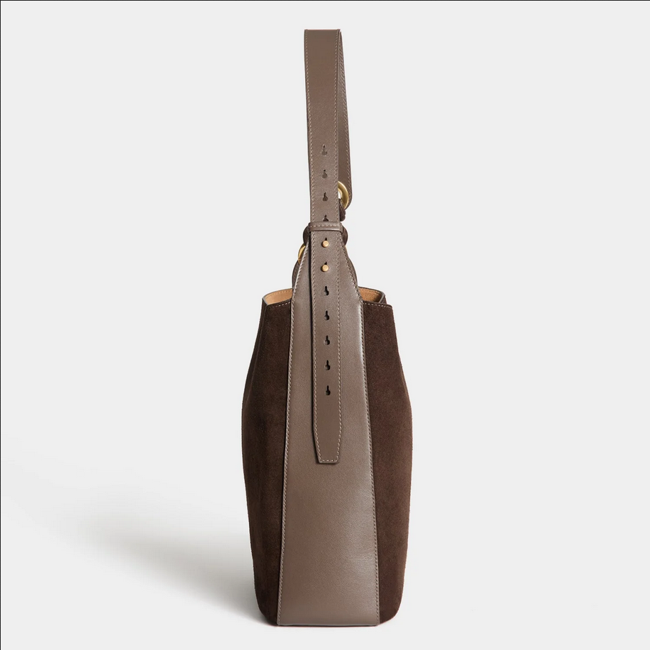 ANYA HINDMARCH Ringo Shoulder Bag - Truffle Brown Suede