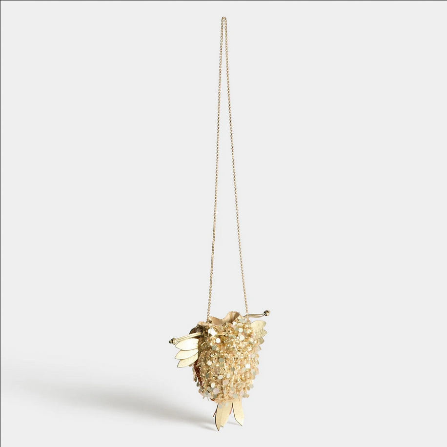 ANYA HINDMARCH Embellished Koi Fish Crossbody - Silver Satin