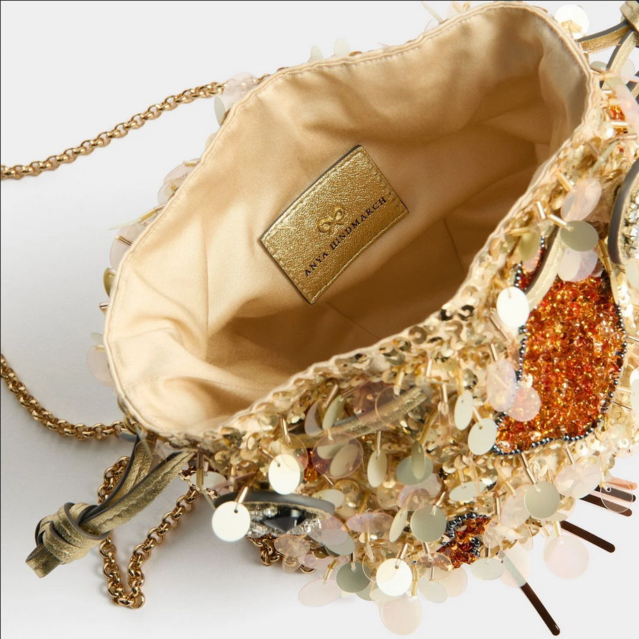 ANYA HINDMARCH Embellished Koi Fish Crossbody - Silver Satin
