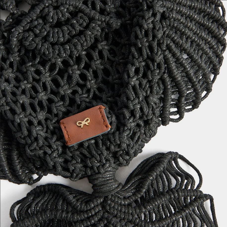 ANYA HINDMARCH Macrame Fish Clutch - Black