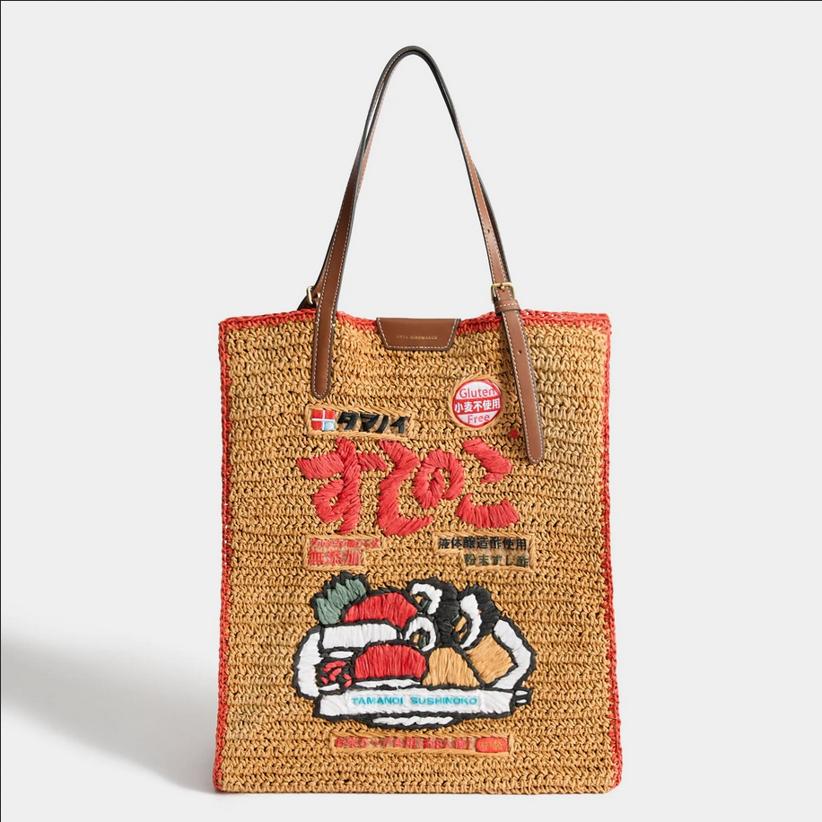 ANYA HINDMARCH Sushi No Ko North South Raffia Tote