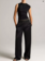 VINCE Pima Cotton Draped Sleeveless Top - Black