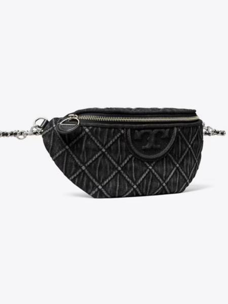 TORY BURCH Fleming Denim Belt Bag - Black