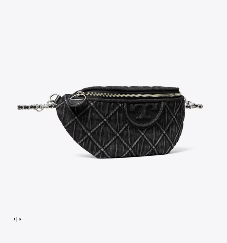 TORY BURCH Fleming Denim Belt Bag - Black