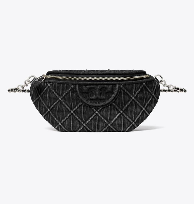TORY BURCH Fleming Denim Belt Bag - Black