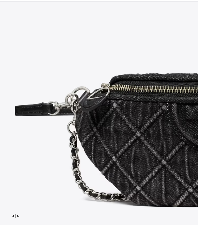 TORY BURCH Fleming Denim Belt Bag - Black