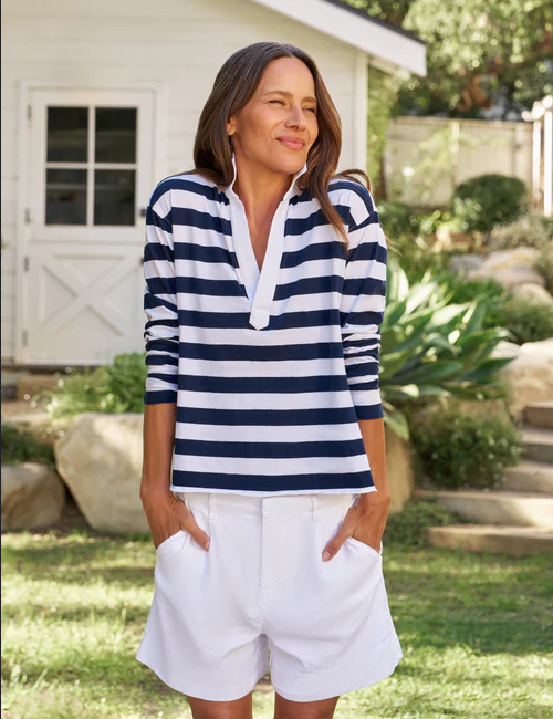 FRANK & EILEEN Patrick - Popover Henley Nautical Stripe