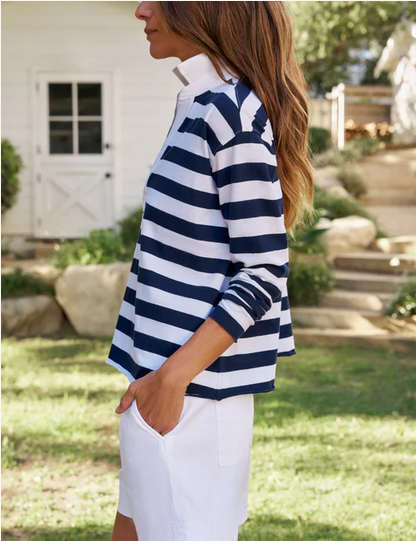 FRANK & EILEEN Patrick - Popover Henley Nautical Stripe
