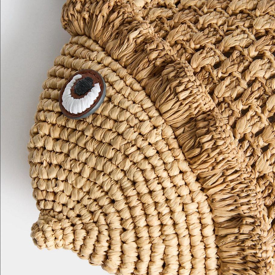 ANYA HINDMARCH Raffia Fish Clutch - Natural