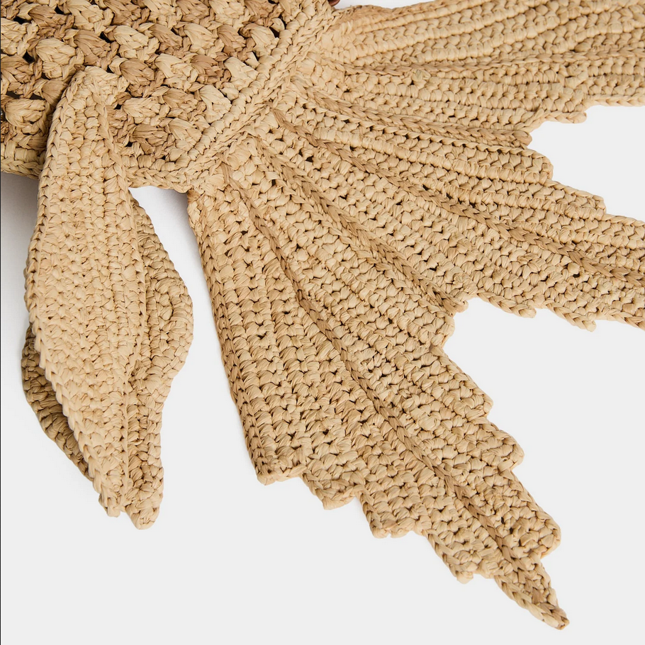 ANYA HINDMARCH Raffia Fish Clutch - Natural
