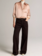 VINCE Silk Satin Dolman-Sleeve Button-Front Shirt