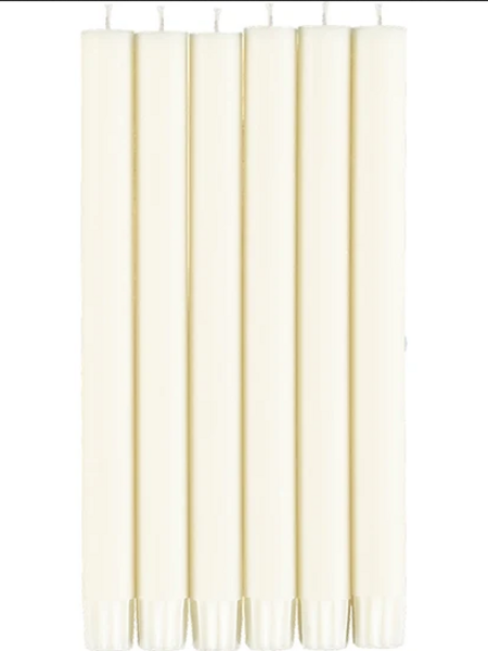 BRITISH COLOUR STANDARD Eco Dinner Candle Set of 6 - Pearl White