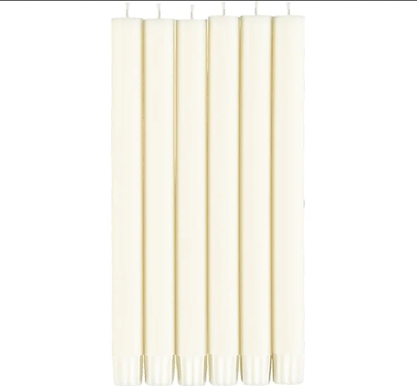 BRITISH COLOUR STANDARD Eco Dinner Candle Set of 6 - Pearl White