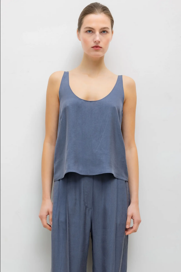 LESET Kim Scoop Tank - Denim