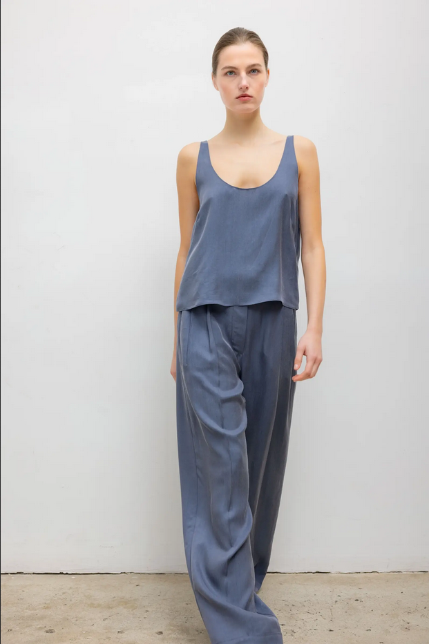 LESET Kim Scoop Tank - Denim