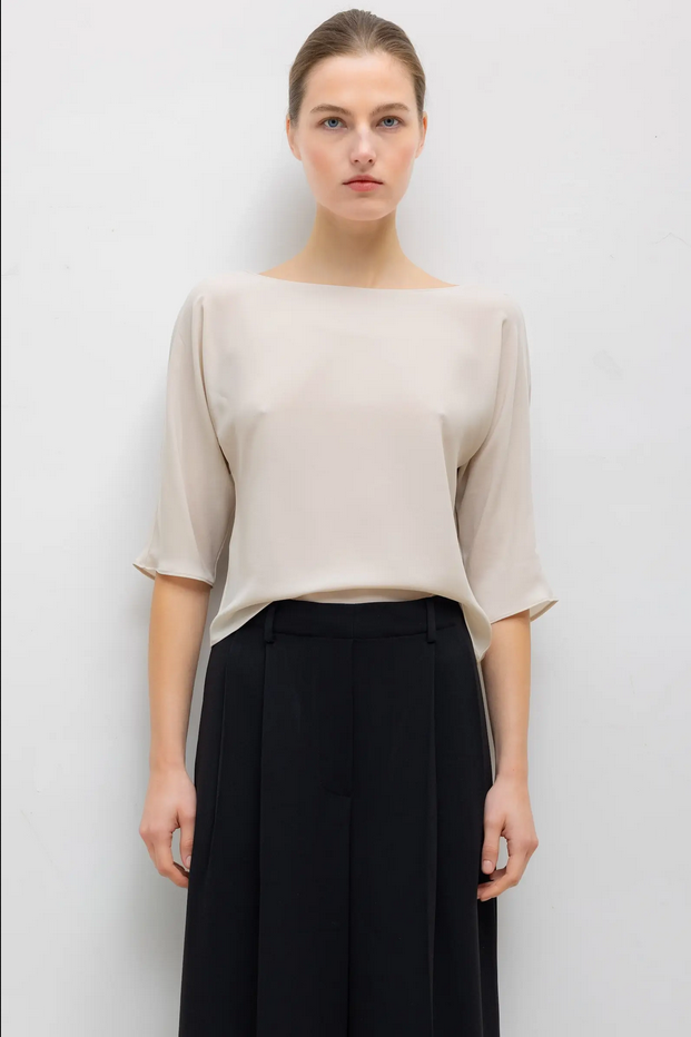 LESET Ari Short Sleeve Dolman Top - Moon