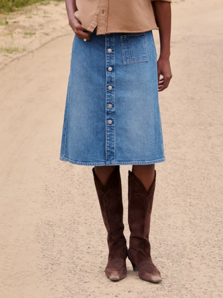 FRANK & EILEEN Shannon Classic Denim Skirt - 1978 Wash