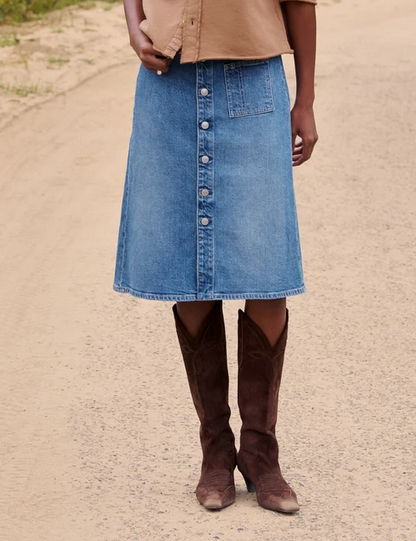 FRANK & EILEEN Shannon Classic Denim Skirt - 1978 Wash