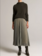 VINCE Sheer Houndstooth Pleated Pull-On Skirt - Black/Sage