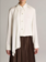 VINCE Silk-Blend Draped Scarf-Tie Button-Front Shirt - Off White