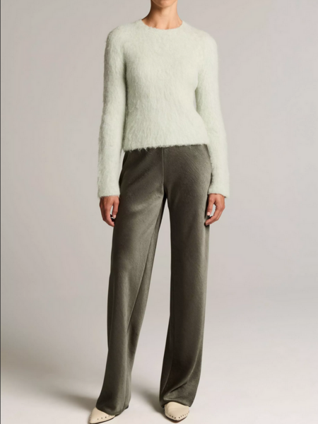 VINCE Colette High-Rise Fluid Satin Bias Pant - Dusty Olive