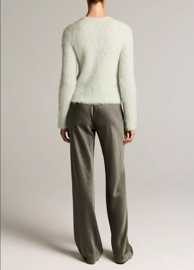 VINCE Colette High-Rise Fluid Satin Bias Pant - Dusty Olive