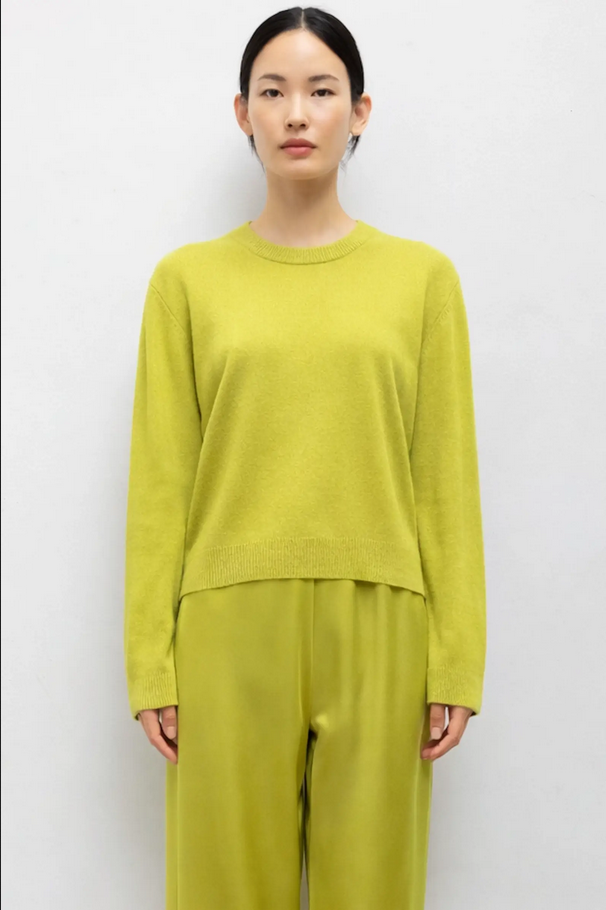 LESET Jesse Classic Crew Sweater - Chartreuse