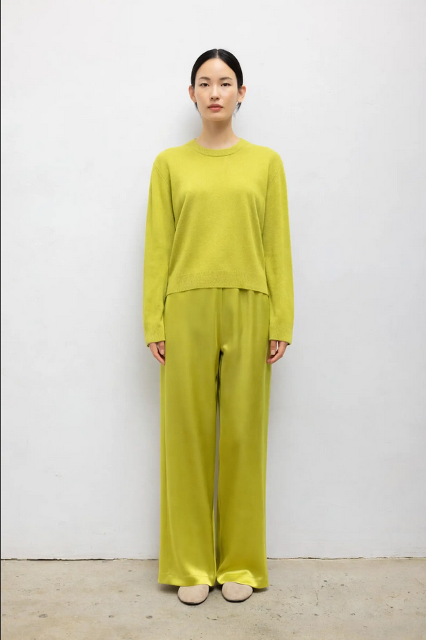 LESET Jesse Classic Crew Sweater - Chartreuse