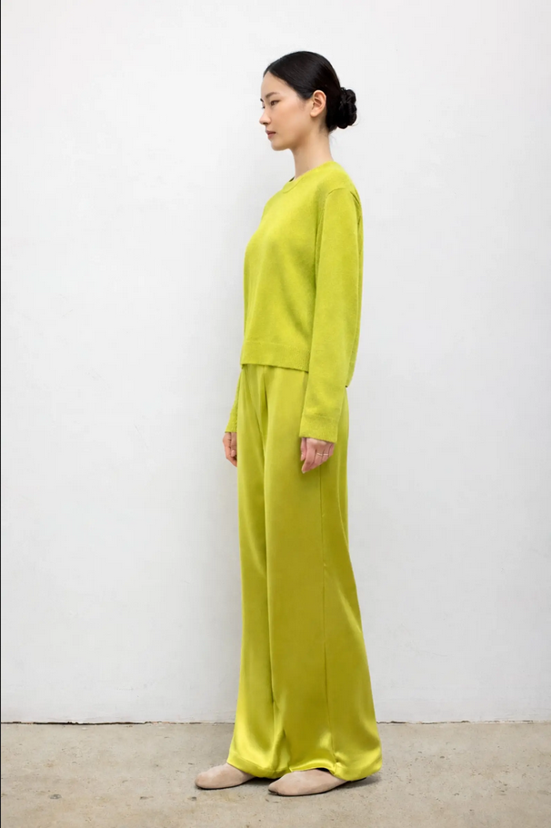 LESET Jesse Classic Crew Sweater - Chartreuse