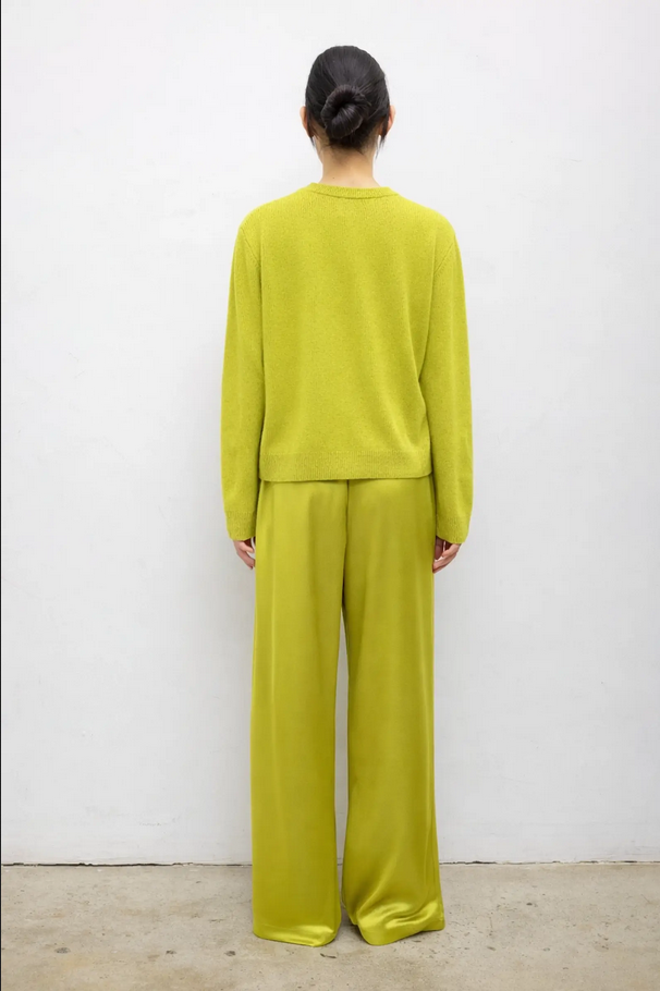 LESET Jesse Classic Crew Sweater - Chartreuse