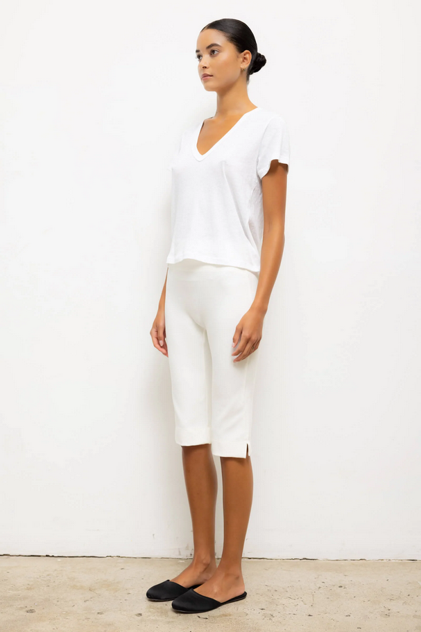 LESET Laura V Neck Tee - White