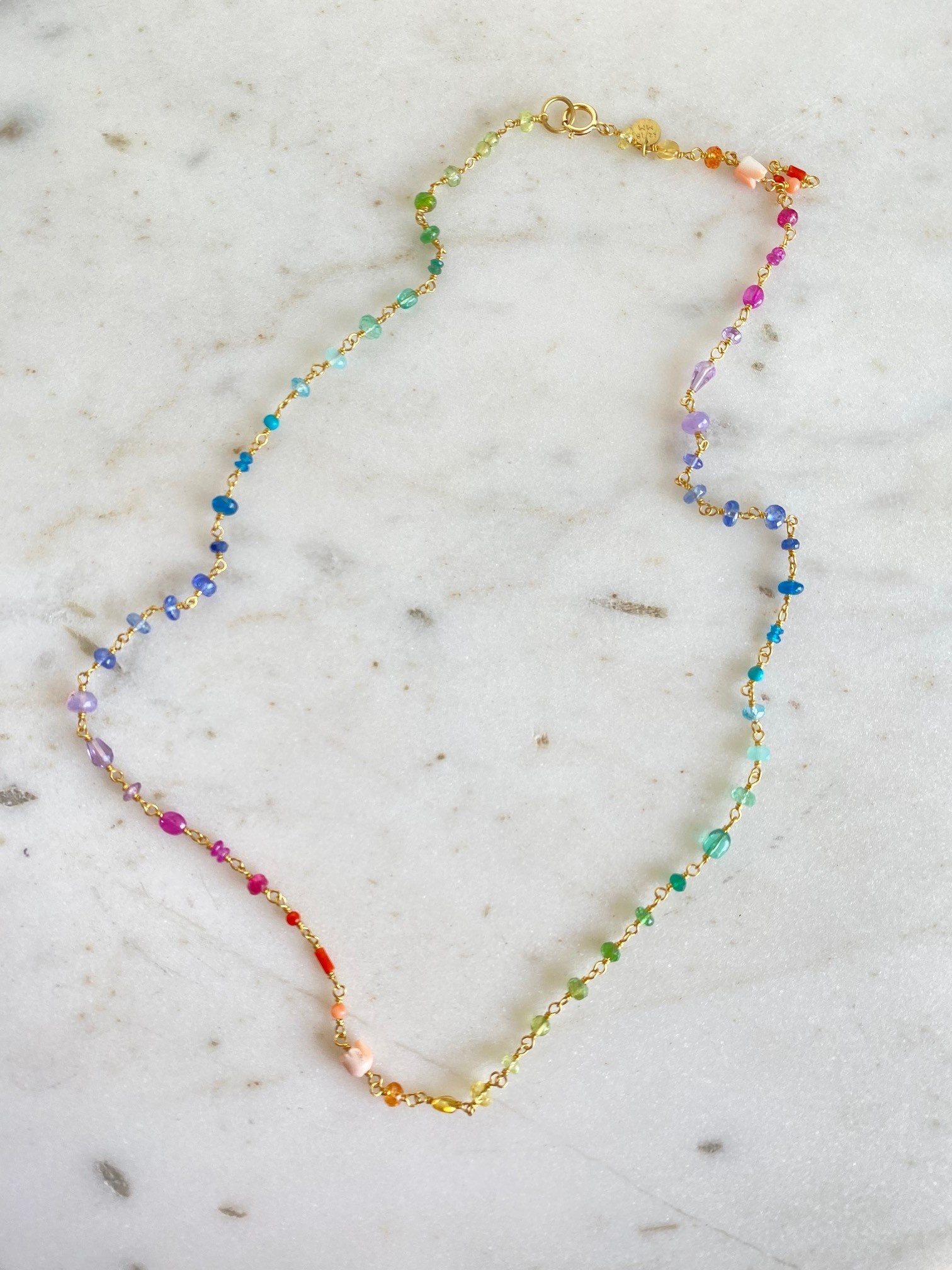 MALLARY MARKS Spun Sugar Necklace - Rainbow Stones 19.25"