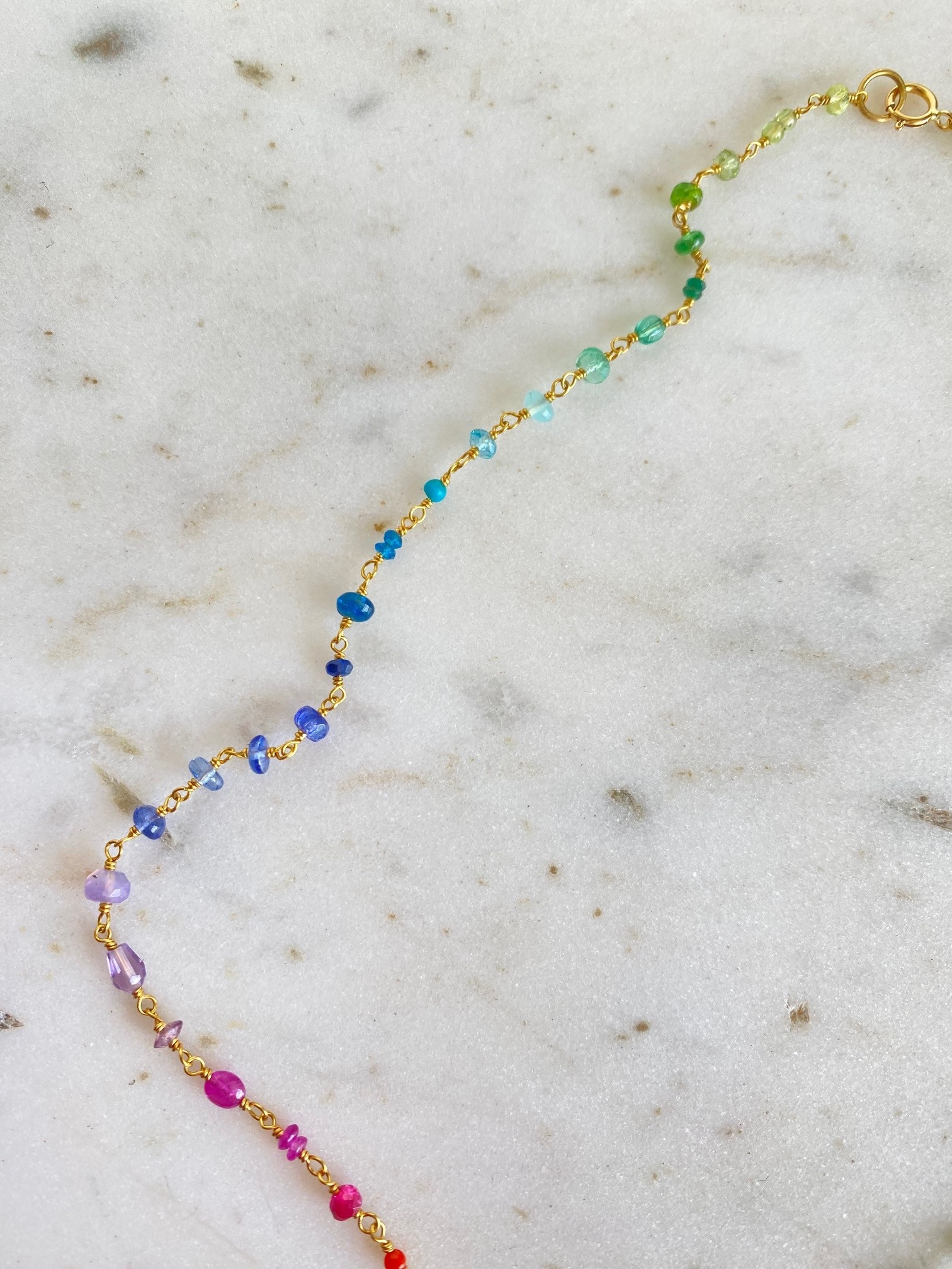 MALLARY MARKS Spun Sugar Necklace - Rainbow Stones 19.25"