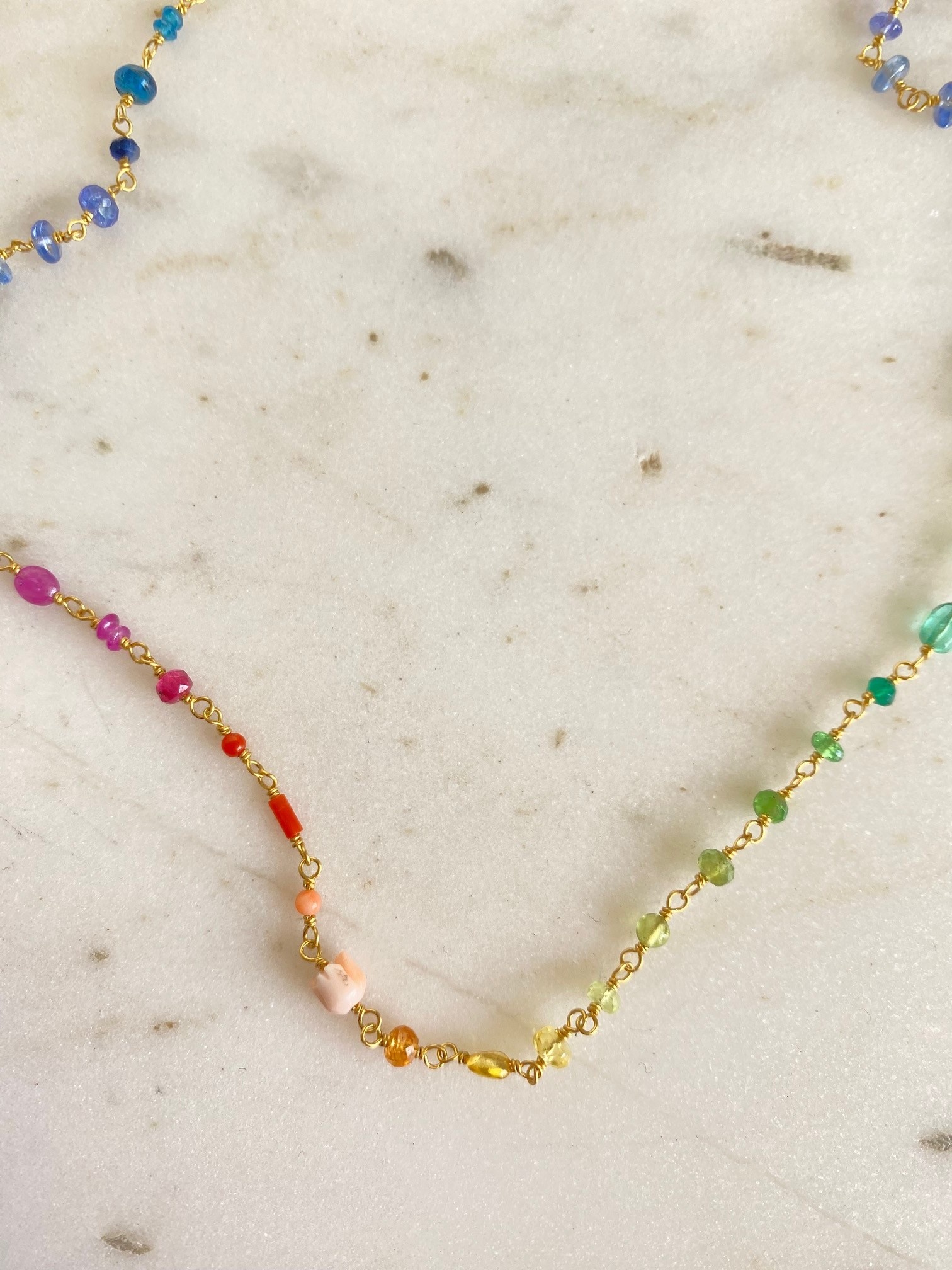 MALLARY MARKS Spun Sugar Necklace - Rainbow Stones 19.25"
