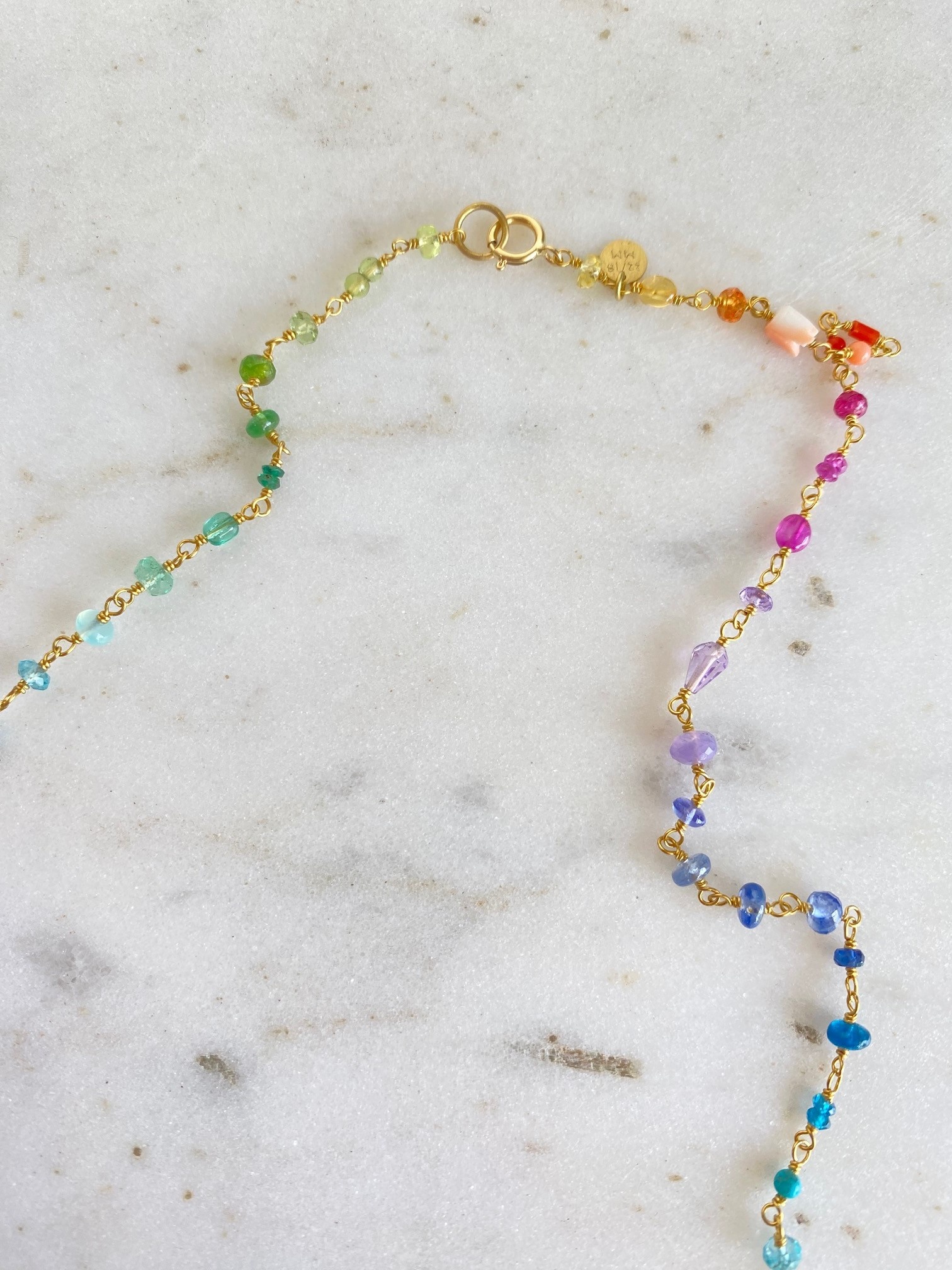 MALLARY MARKS Spun Sugar Necklace - Rainbow Stones 19.25"