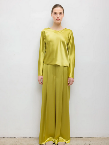 LESET Barb Pleated Trouser - Chartreuse