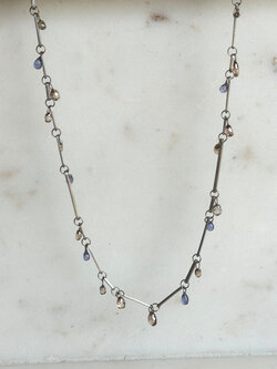 MALLARY MARKS Consignment - Dewdrop Necklace - Platinum Brown Diamond & Tanzanite
