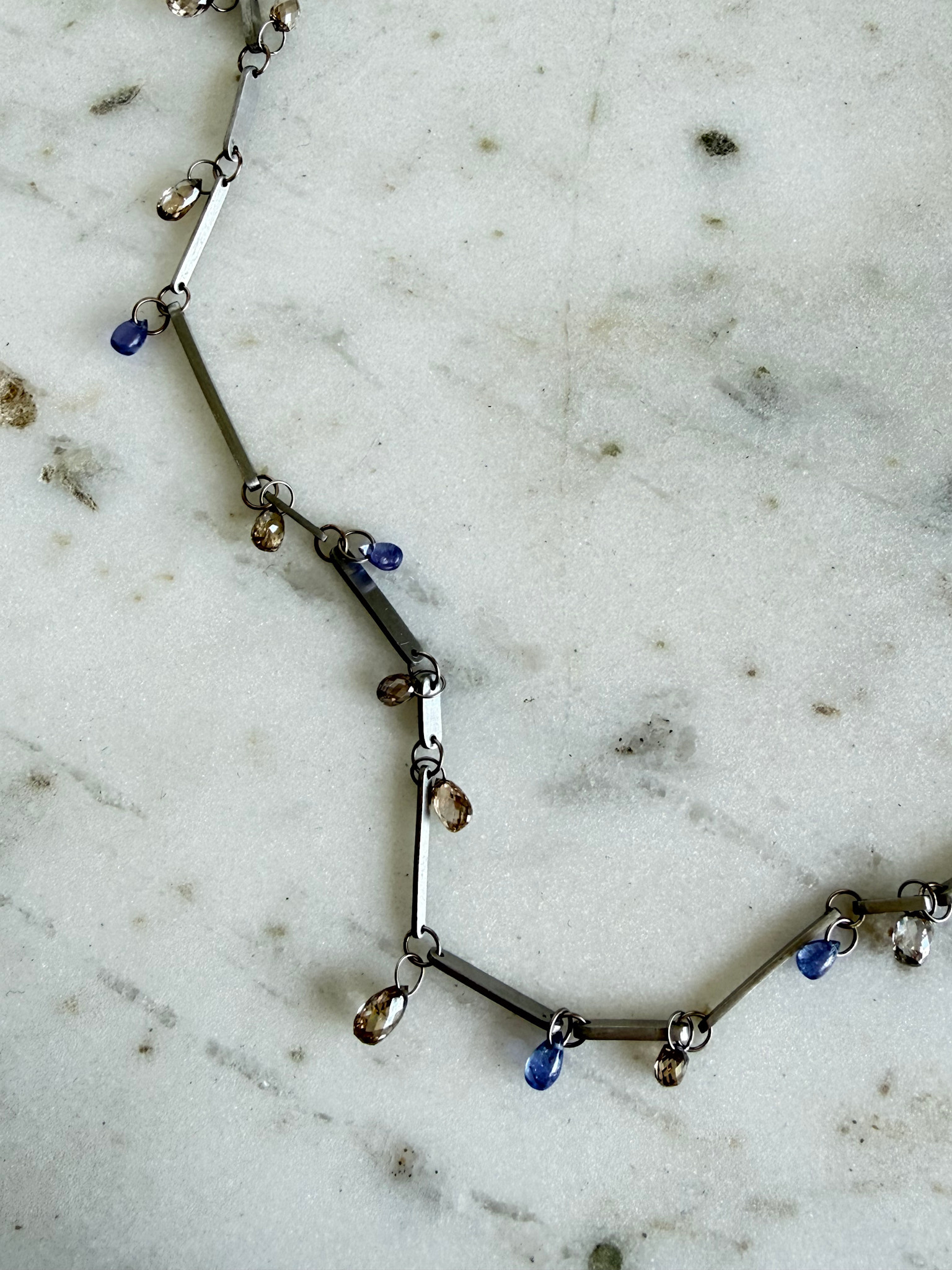 MALLARY MARKS Consignment - Dewdrop Necklace - Platinum Brown Diamond & Tanzanite