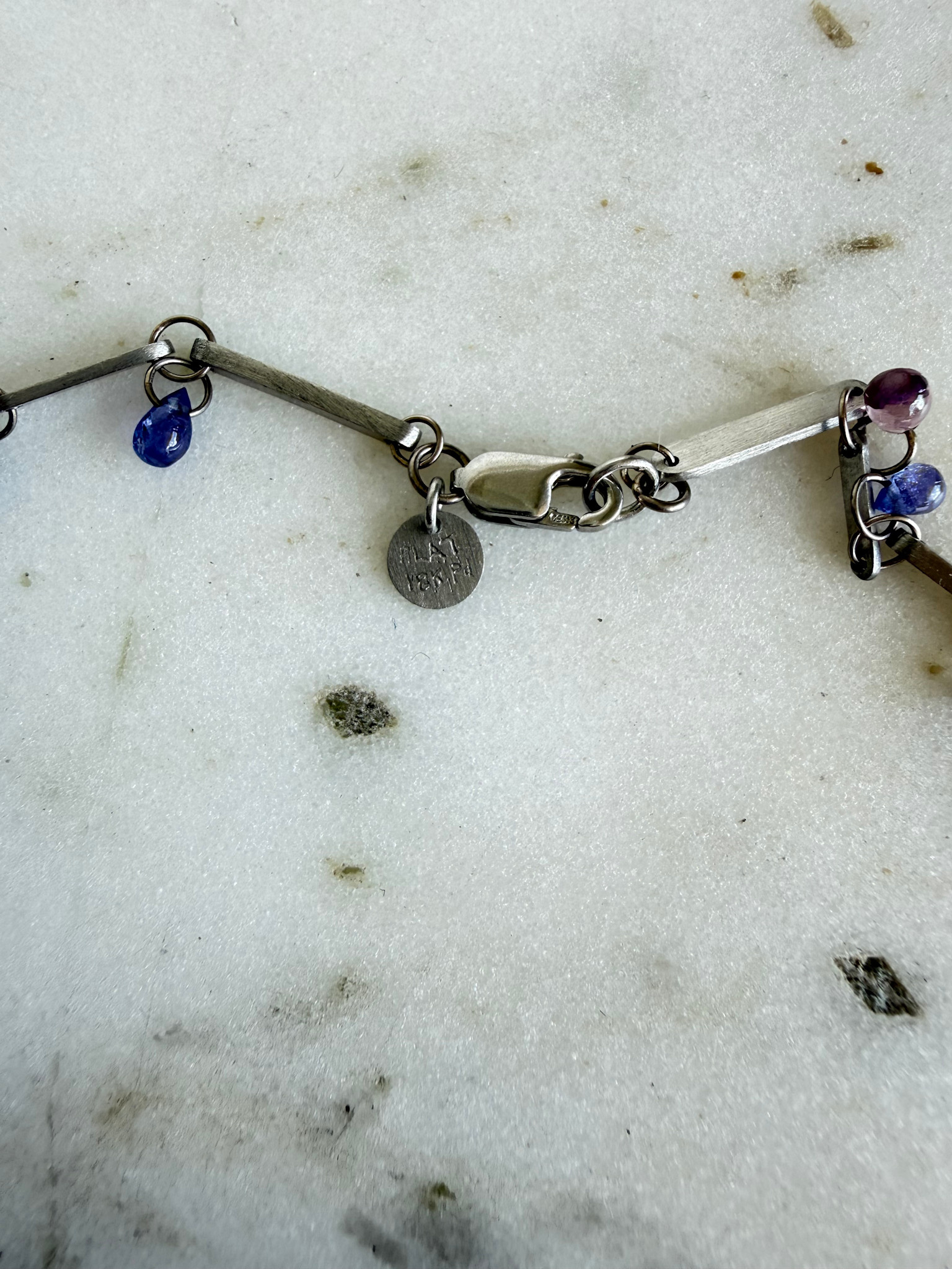 MALLARY MARKS Consignment - Dewdrop Necklace - Platinum Brown Diamond & Tanzanite