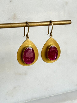 MALLARY MARKS Consignment - Petal Earrings - Ruby