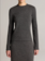 VINCE Houndstooth Italian Cotton-Blend Crew Neck Top - Heather Grey