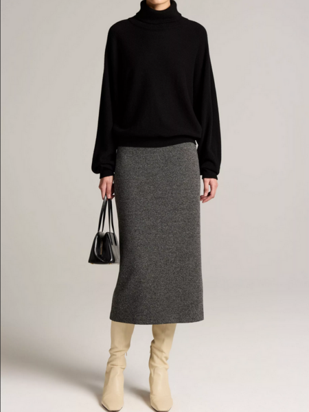 VINCE Houndstooth Italian Cotton-Blend Skirt