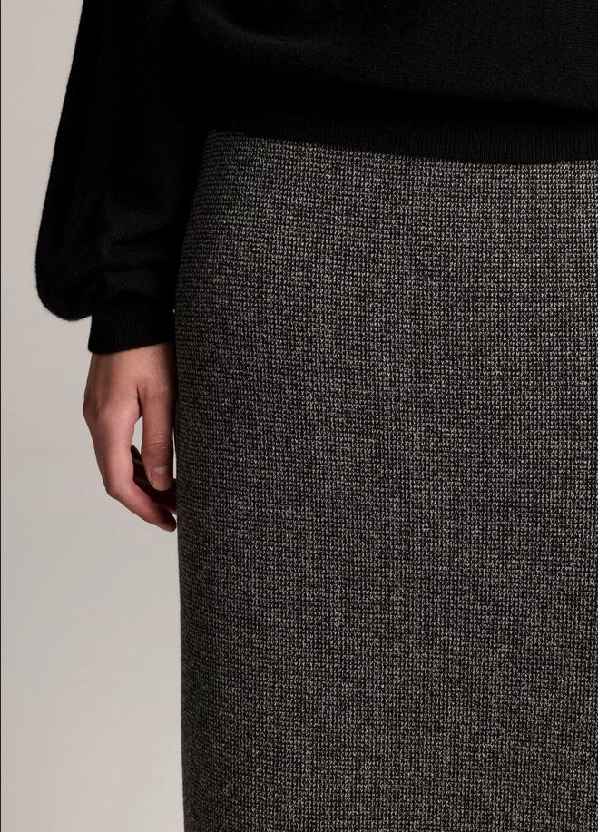 VINCE Houndstooth Italian Cotton-Blend Skirt