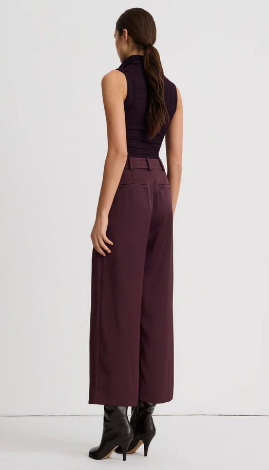 SMYTHE Cropped Pleated Trouser - Mocha